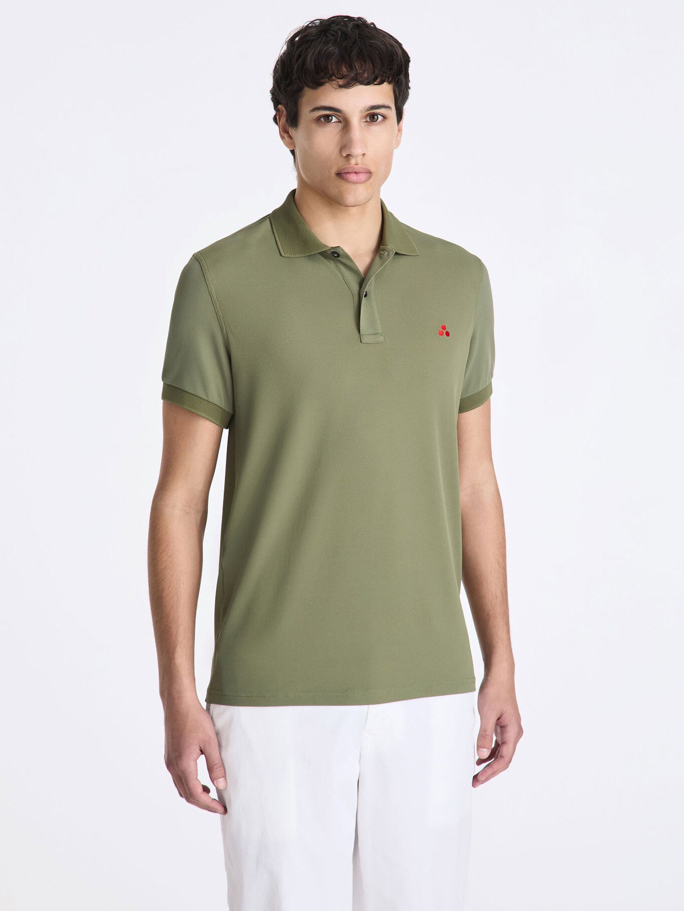 PLANTAGO 02 Stretch nylon pique polo shirt