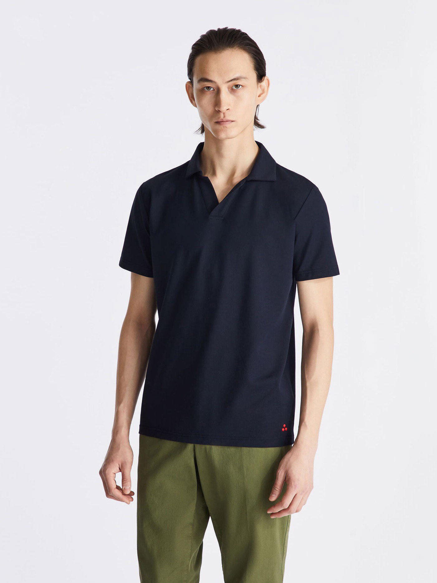 NEW HELGO Cotton pique knit polo shirt