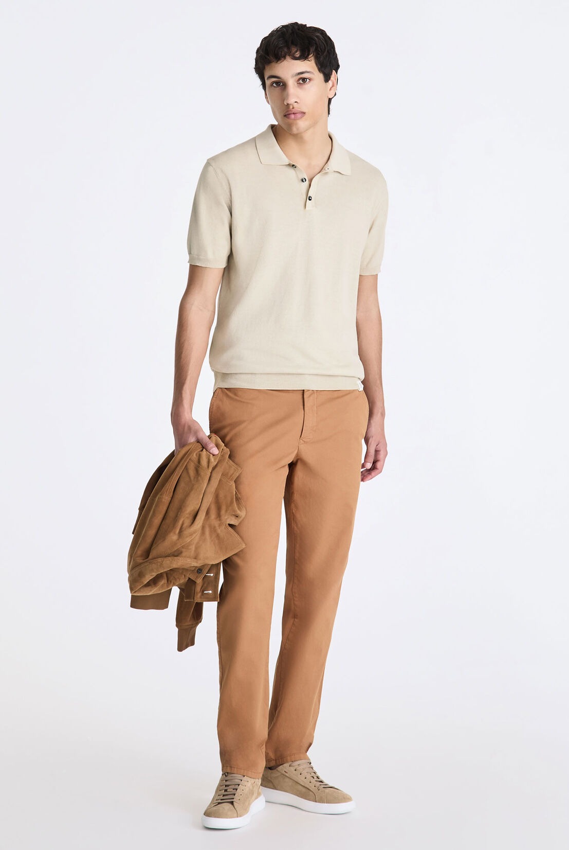 CORREBOI FRS 02 Cotton crepe knit polo shirt