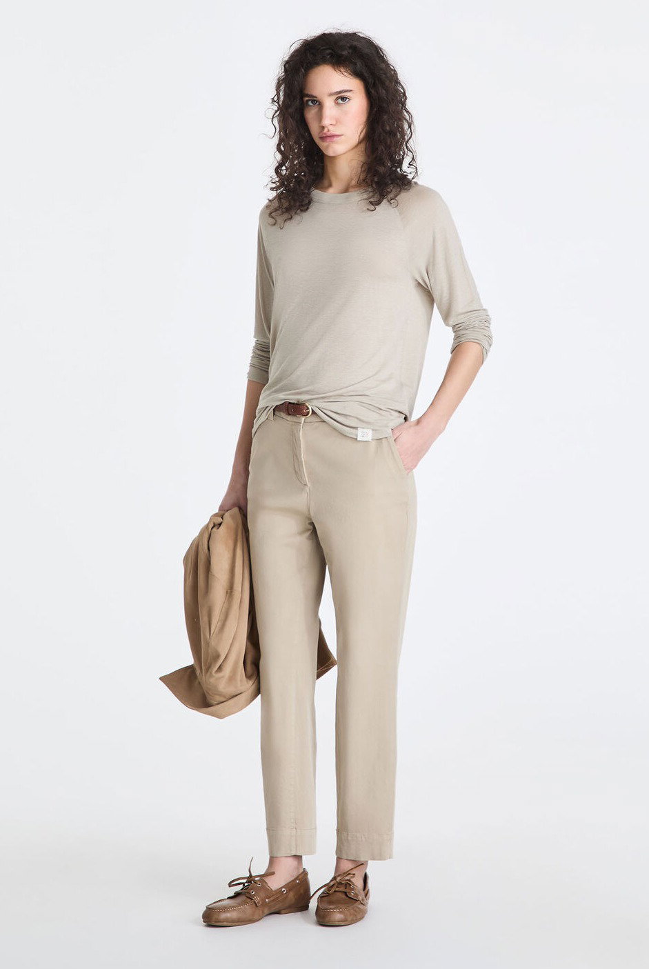 BABI 01 Long-sleeved linen-blend T-shirt