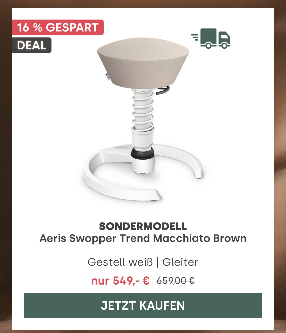 SONDERMODELL Aeris Swopper Trend Macchiato Brown Gestell weiß | Gleiter | nur 549,- € | 659,00 € | …
