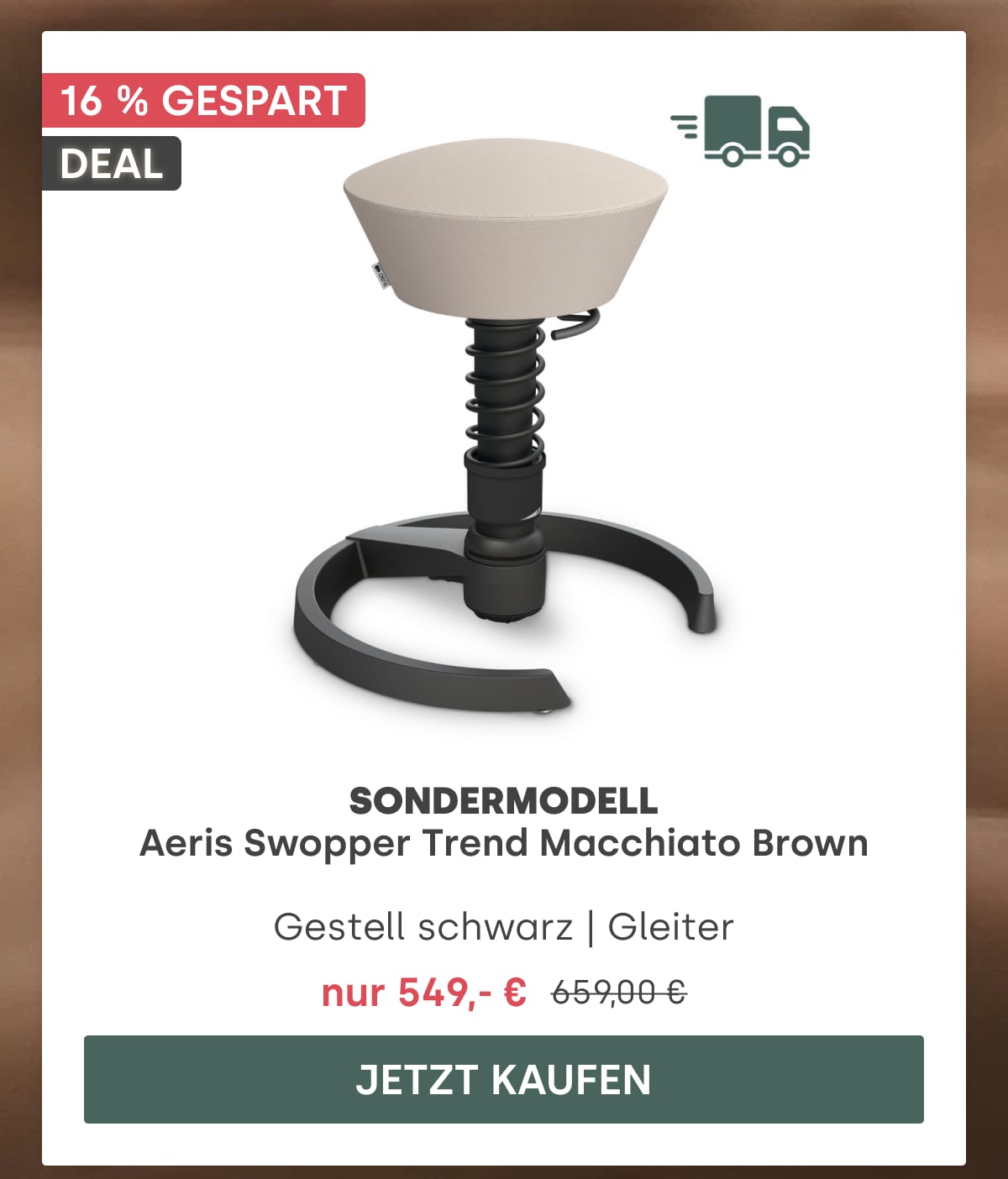 SONDERMODELL Aeris Swopper Trend Macchiato Brown Gestell schwarz | Gleiter | nur 549,- € | 659,00 €…