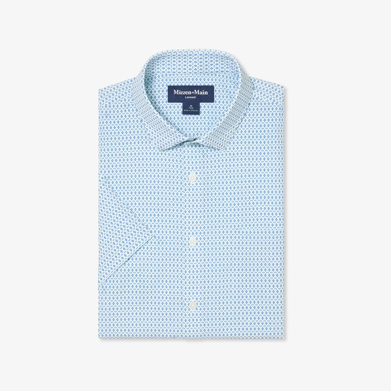 Image of Skyline Blue Multi Diamond Leeward Short Sleeve Dress Shirt