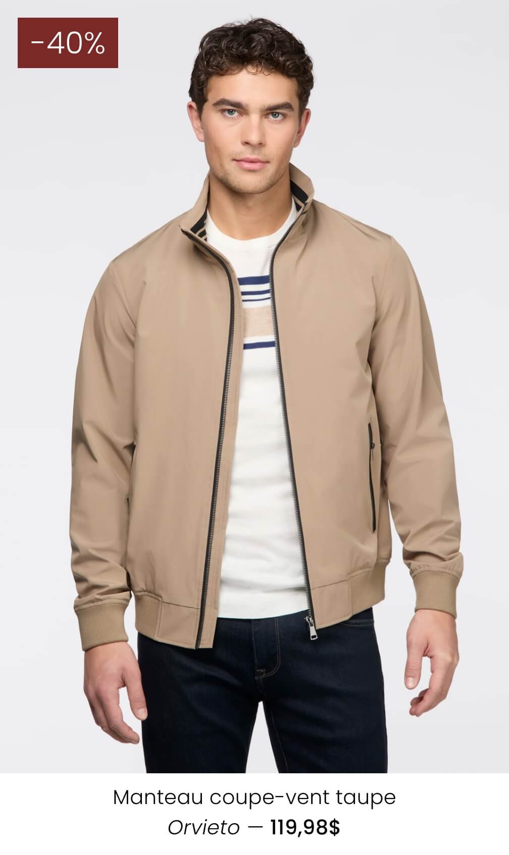 Manteau coupe-vent taupe