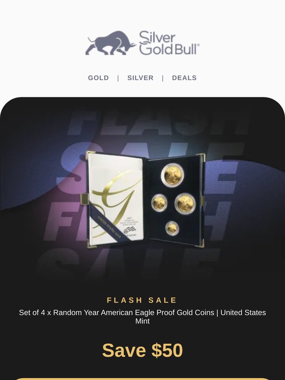 ⚡Flash Sale: Set of 4 x Random Year American Eagle Proof Gold Coins | United States Mint⚡