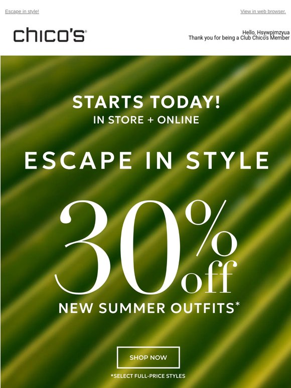 Pack New Looks: 30% Off