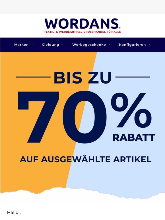 Re: Erhalten Sie heute bis zu 70% Rabatt!