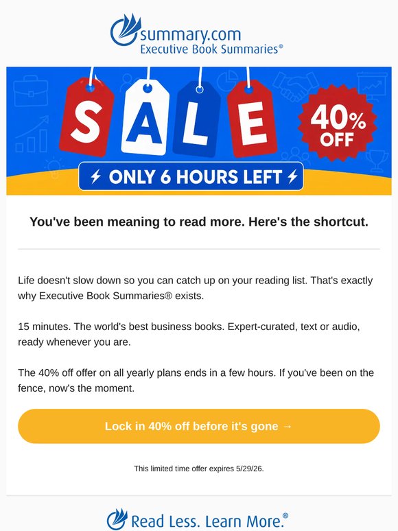 Last chance: 40% off ends soon!