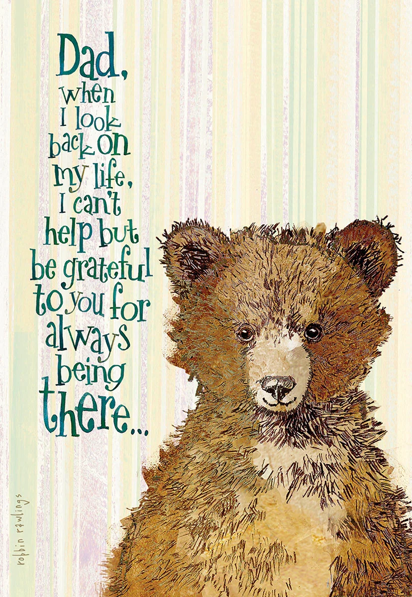 Image of Father's Day Card for Dad: Always Being There Bear | Heartfelt Father's Day Greeting Card