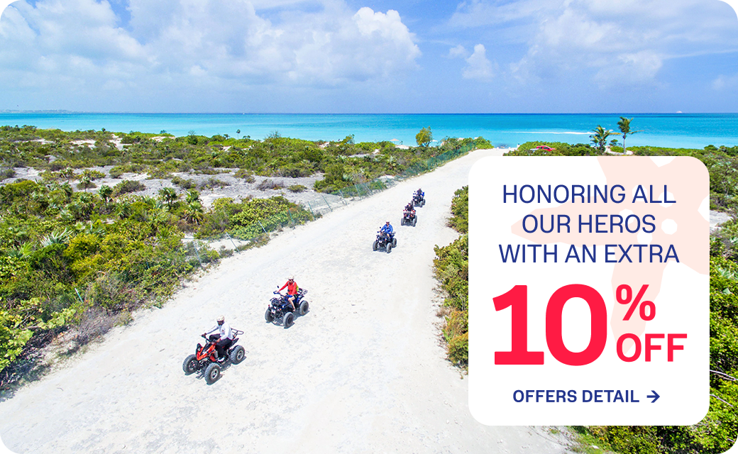 An extra 10% savings for those who serve, all year long at Beaches Resorts.