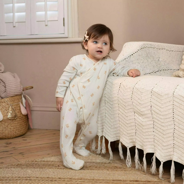Mini Cuddles Baby Boys Teddy Print 3pc Essentials Gift Set, Multicolour