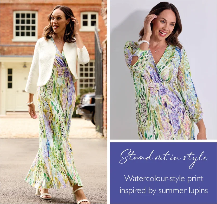 Soft Floral Ruched-front Dress