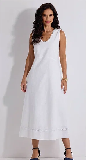 Sleeveless Linen-blend Dress
