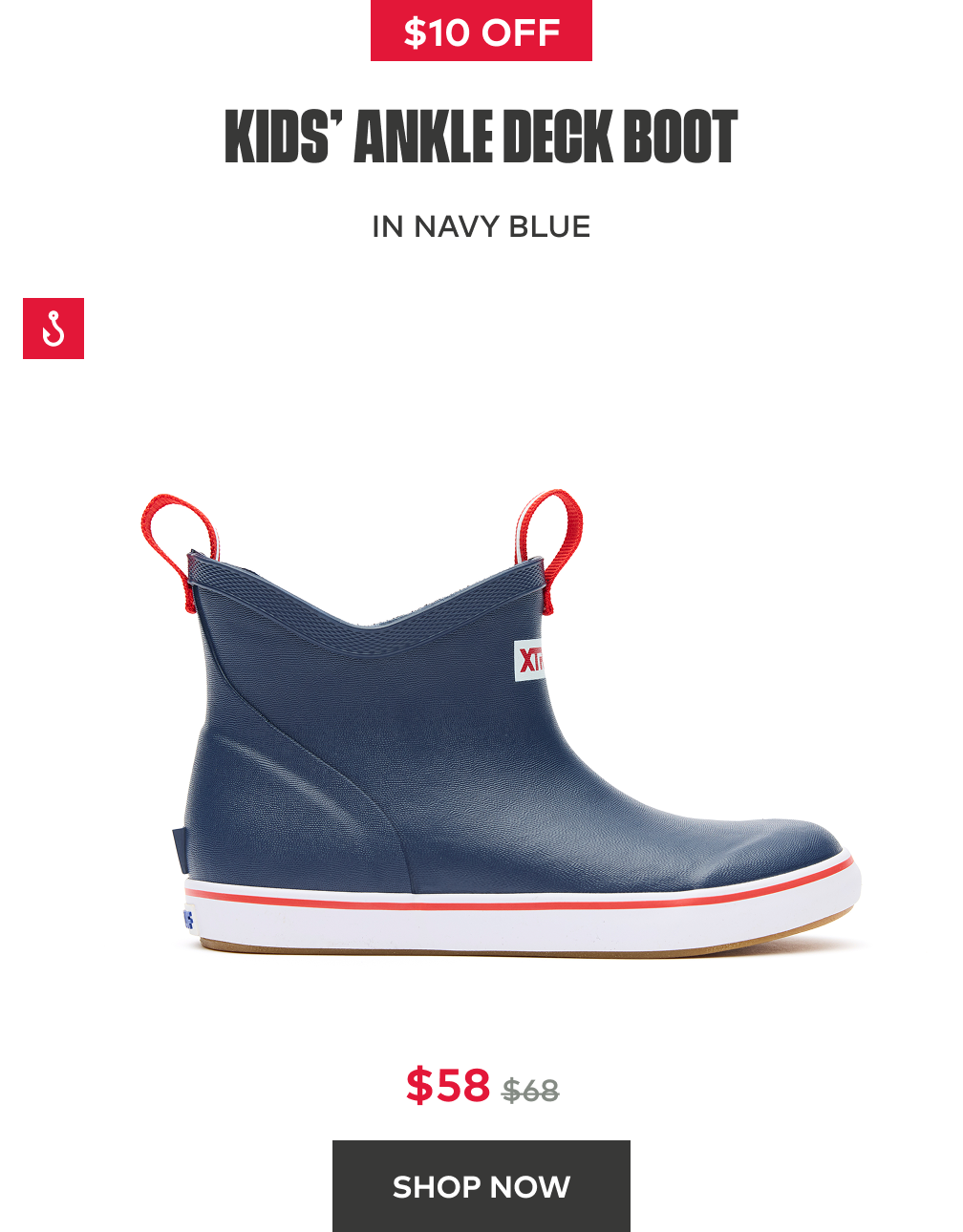 $10 Off Kids' Ankle Deck Boot in Navy Blue | Shop Now