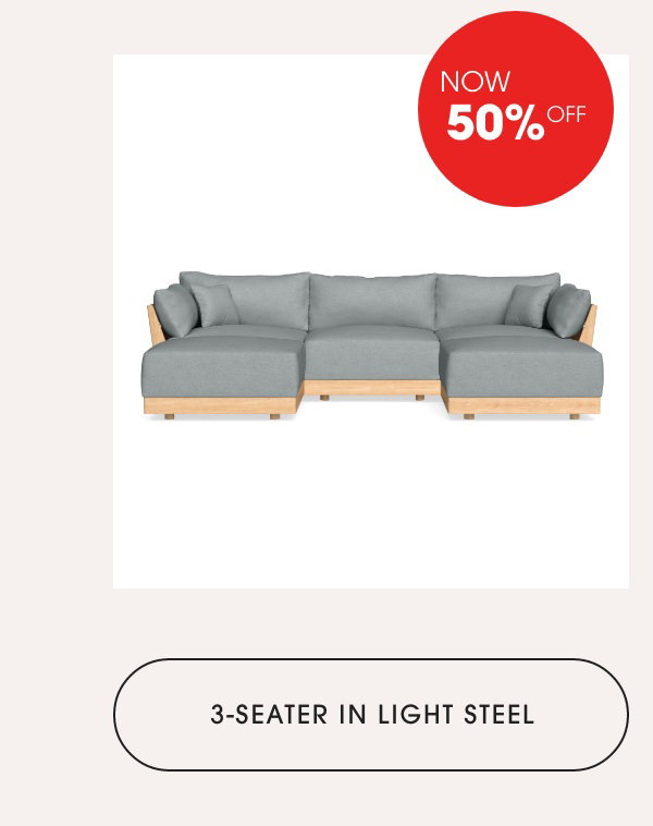3-Seater in Light Steel