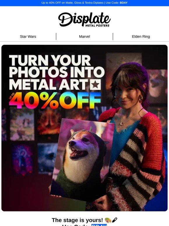🎁  Our birthday, your gift: up to 40% OFF!
