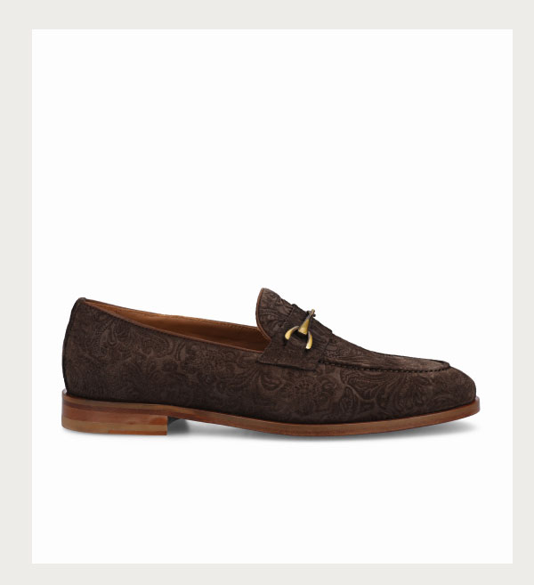 The Russell Loafer in Chocolate Floral Suede