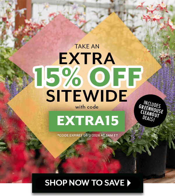 Take an EXTRA 15% OFF Sitewide with code EXTRA15