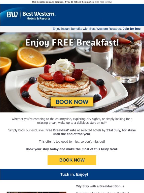 Your FREE breakfast awaits… 🥓🥯🍳
