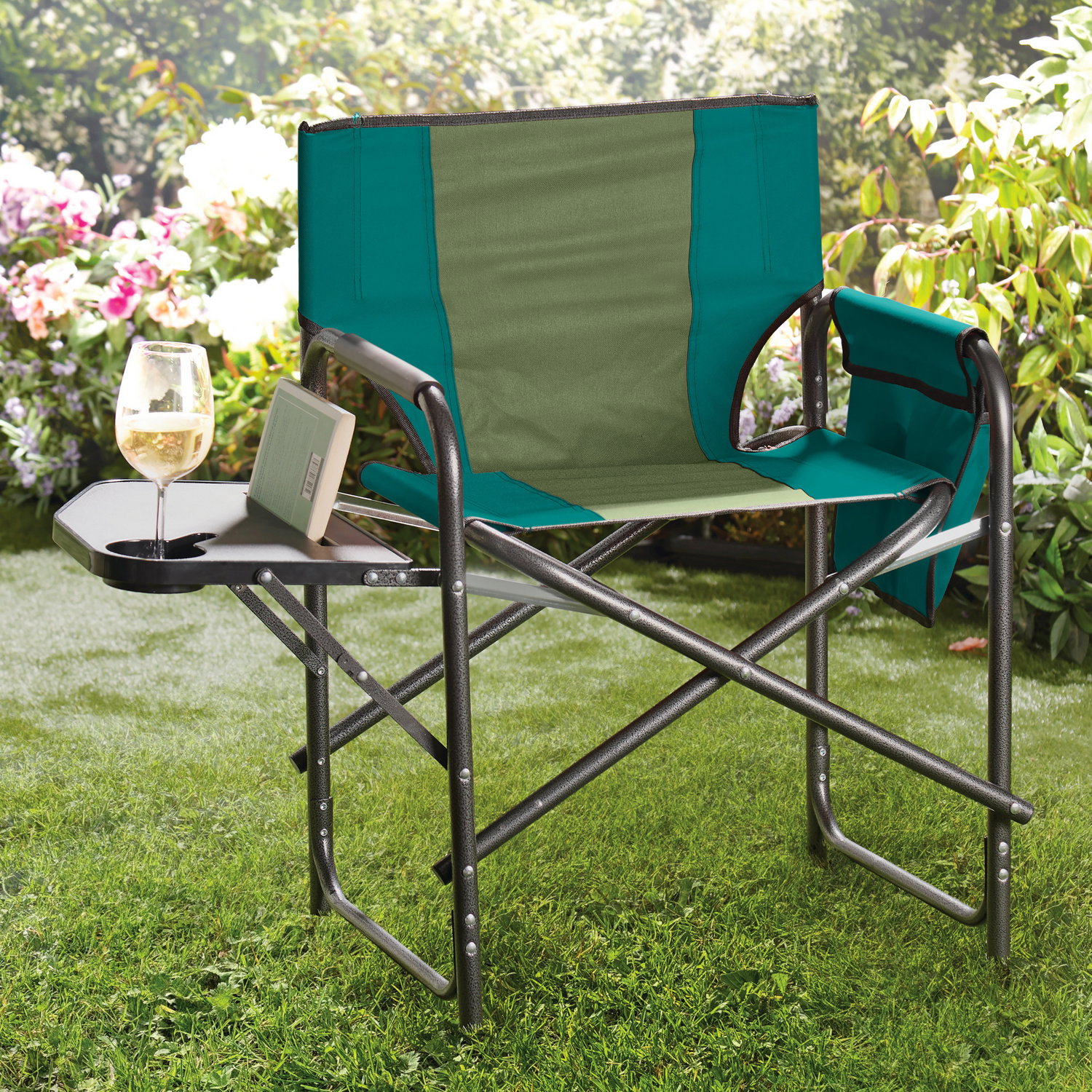 Chaise type régie avec tablette et sacoche