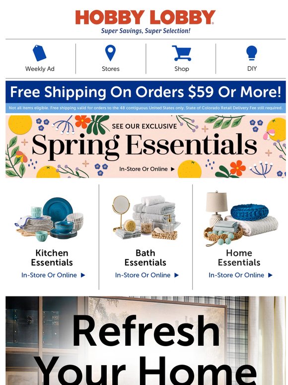 Refresh Your Home With Hobby Lobby®