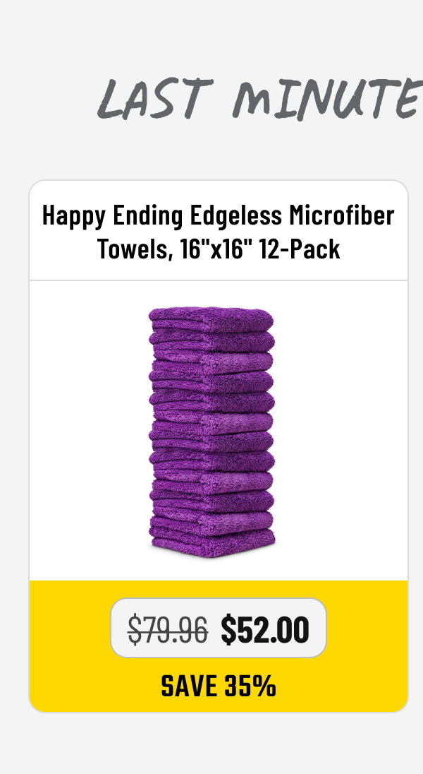 Happy Ending Edgeless Microfiber Towels 12-Pack