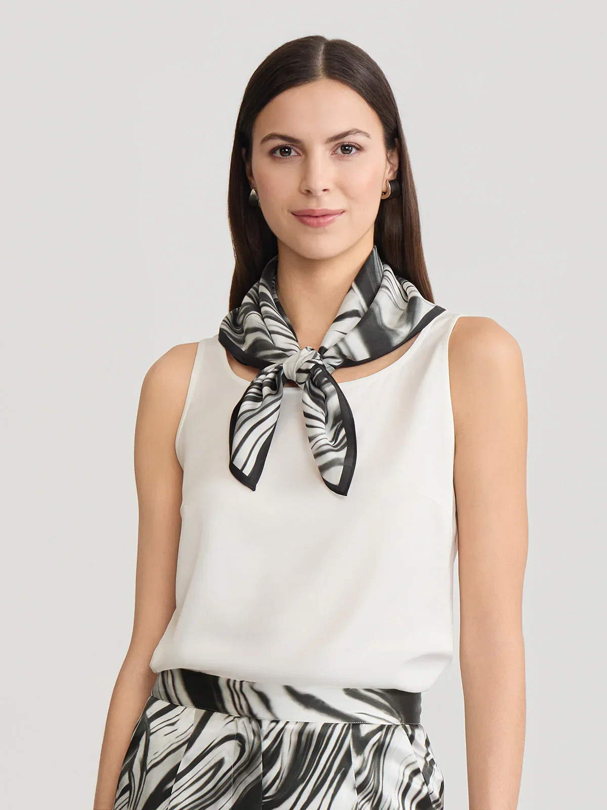 25" x 25" Marble Print Silk Scarf