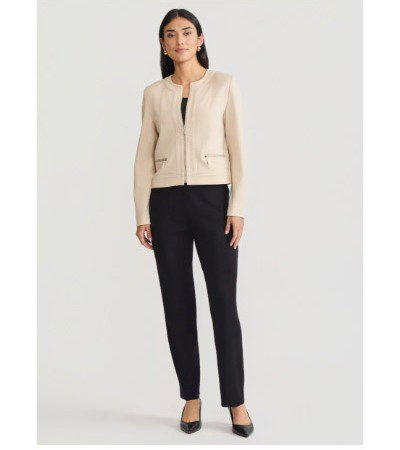 Nia Slim Leg LuxeStretch Ponte Pant, Black - True Fit