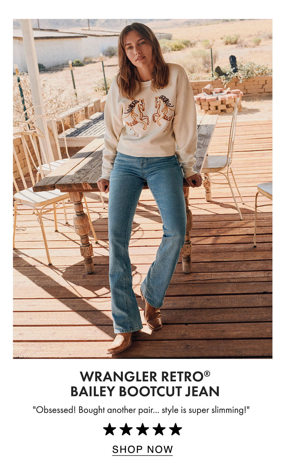Wrangler retro bailey bootcut jean Shop Now