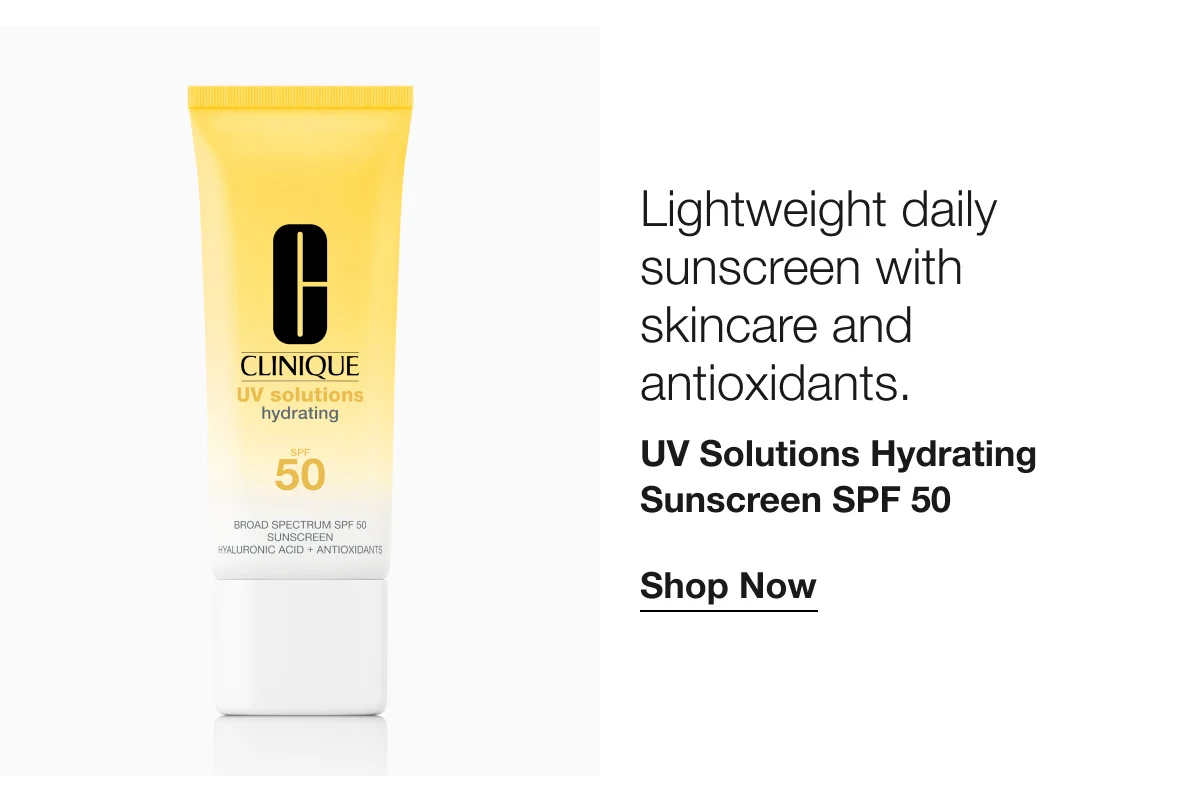 Lightweight daily sunscreen with skincare and antioxidants. | UV Solutions Hydrating Sunscreen SPF 50 | Shop Now