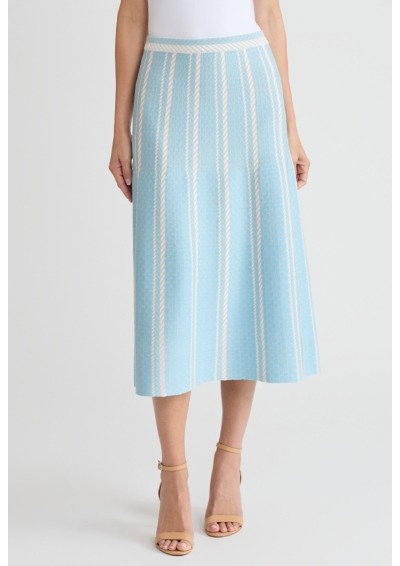 Roadmap Pattern Soft Knit Midi Skirt