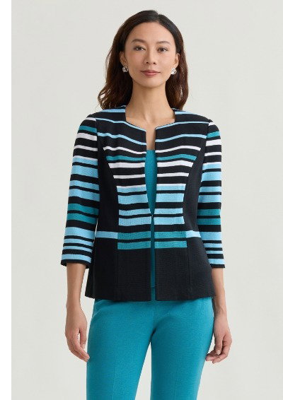 Heritage Striped Intarsia Knit Jacket