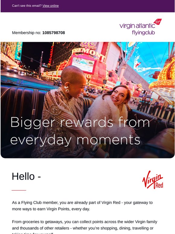 Keep earning Virgin Points, your way
