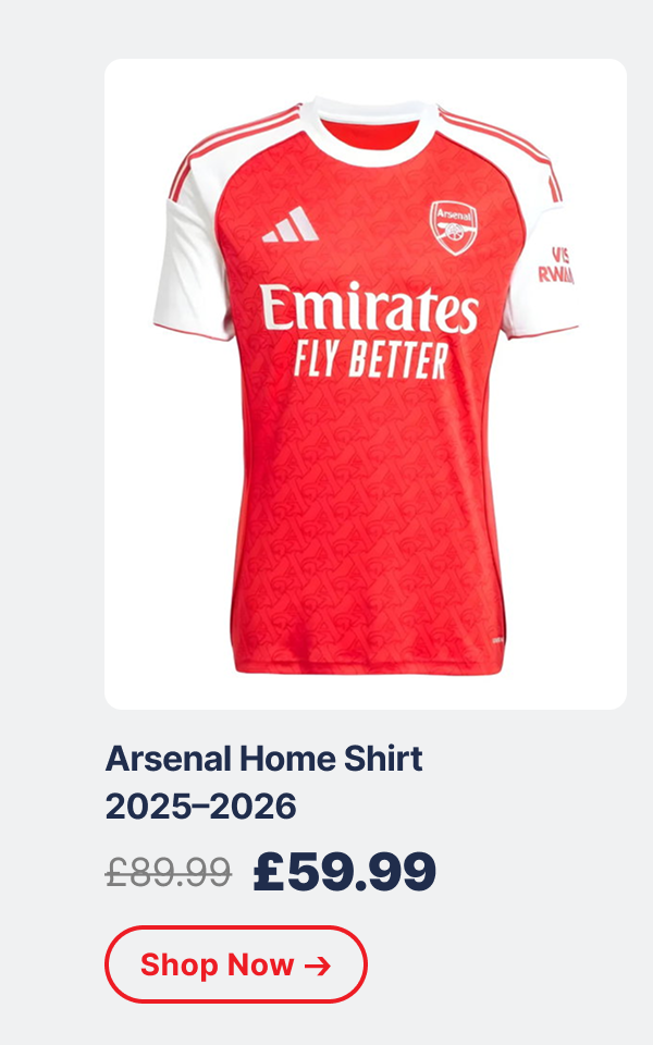 Arsenal home shirt 2025–2026