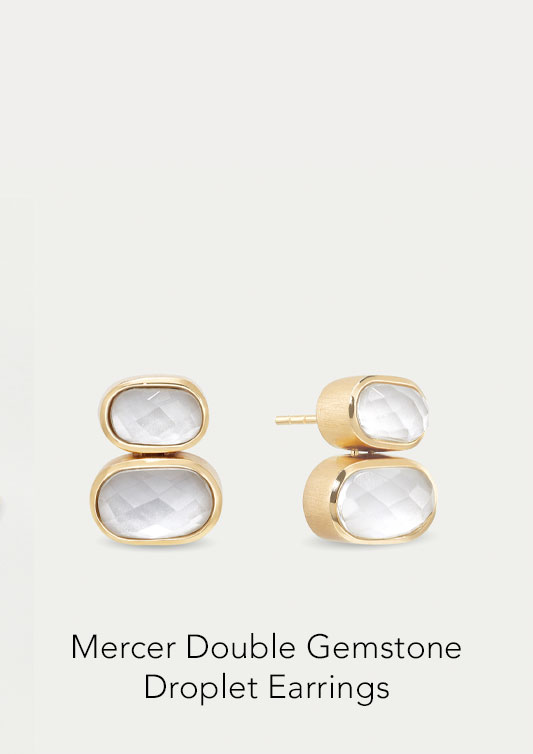 Mercer Double Gemstone Droplet Earrings.