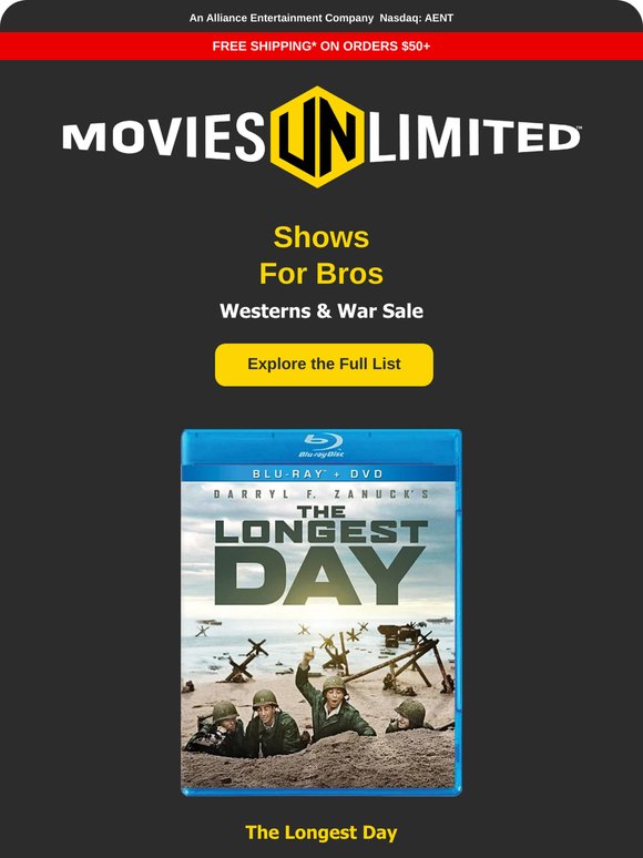 Shows for Bros with These War Films and Westerns!