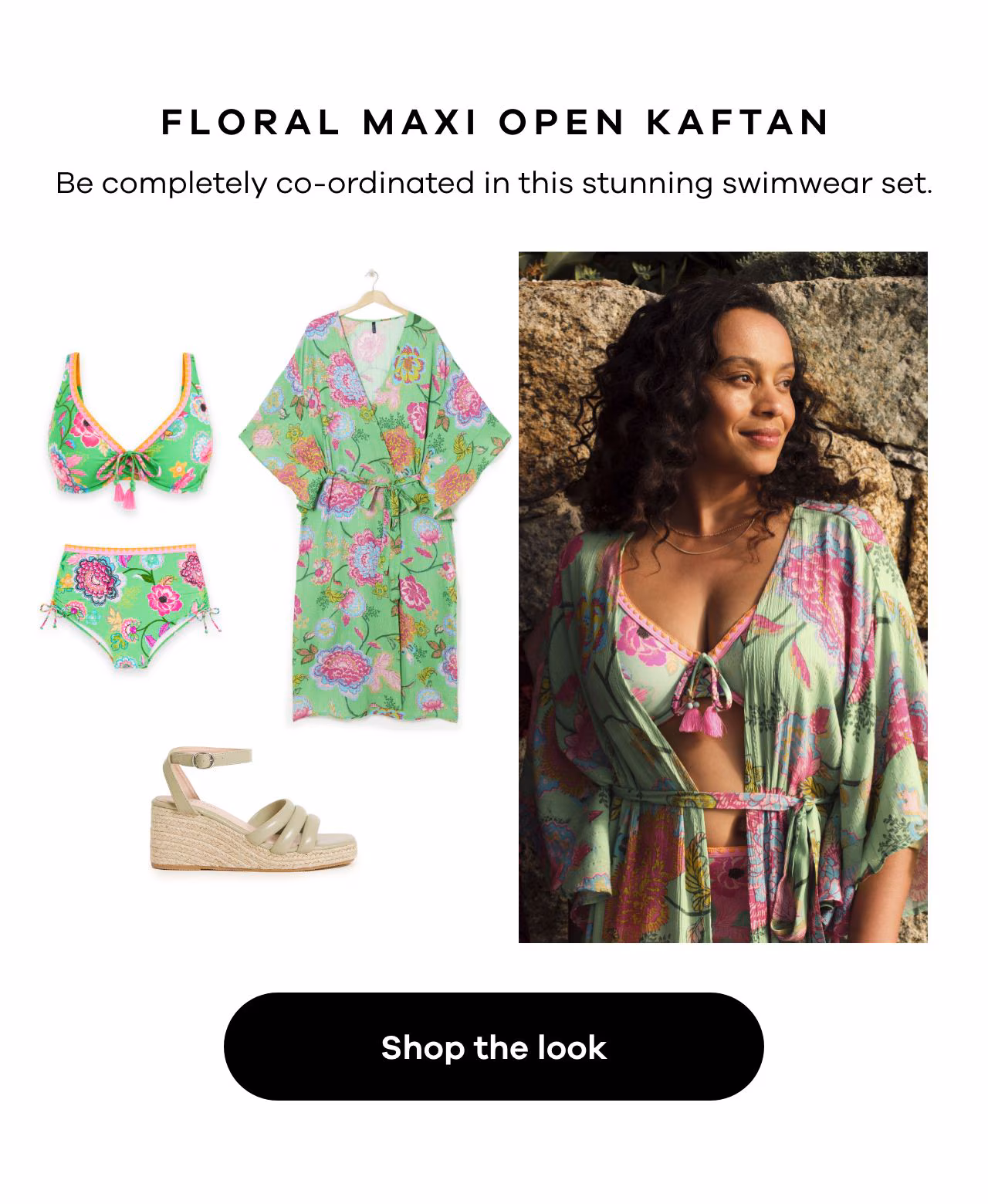 Floral maxi open kaftan