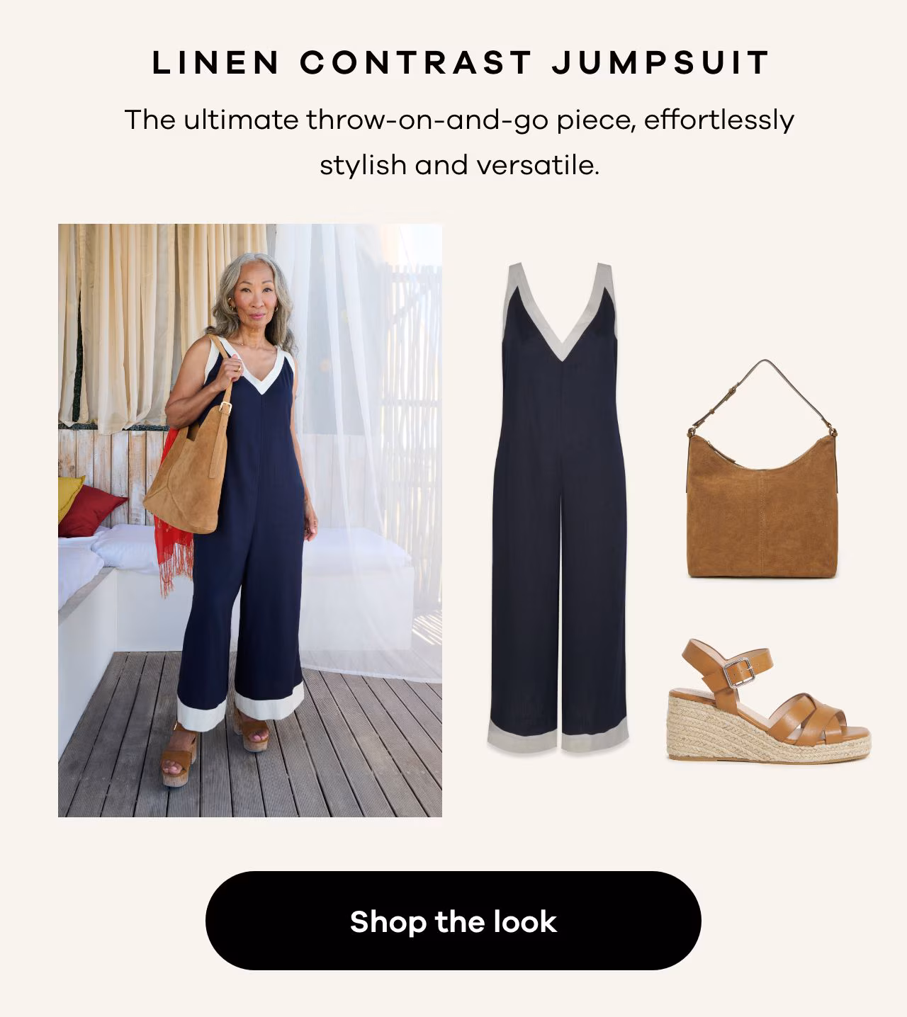 Linen Contrast Jumpsuit