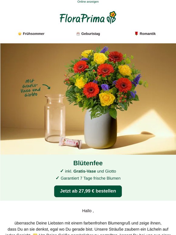 Überrasche Deine Liebsten mit einem bunten Blumengruß - schon ab 27,99 💐