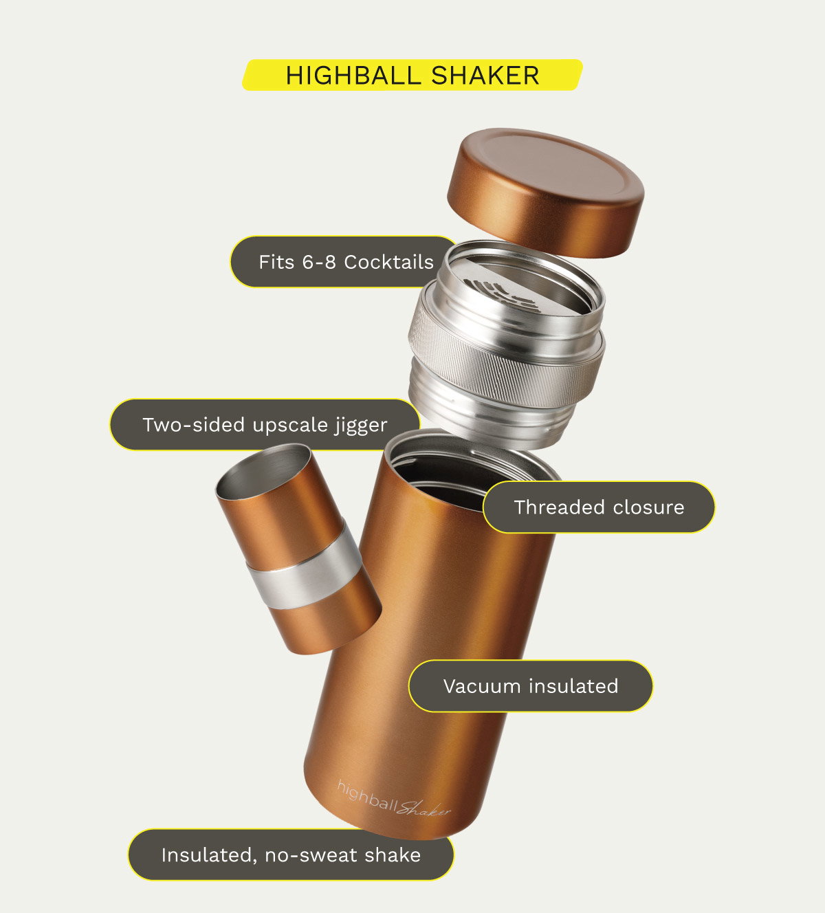 Highball Shaker + Features