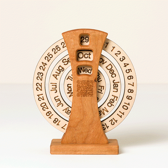 History Everyday Interactive QR Wood Calendar