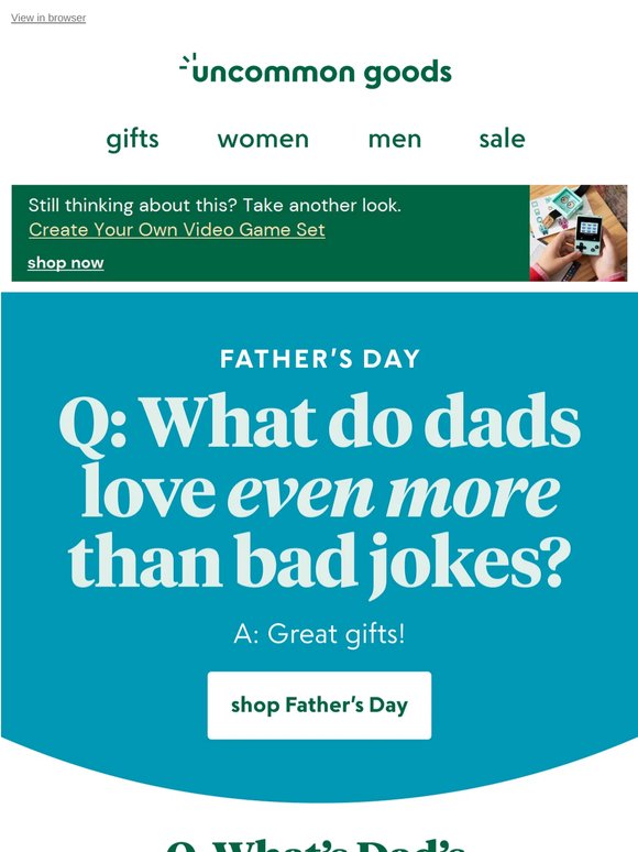 Dad jokes + dad gifts