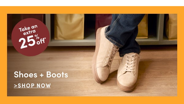 shoes+boots take 25% off