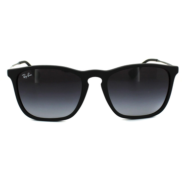 Ray-Ban Round Mens Rubber Black Gradient Grey Sunglasses