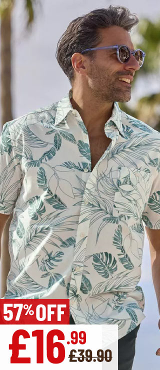 Tropical-Print Poplin Shirt: £16.99