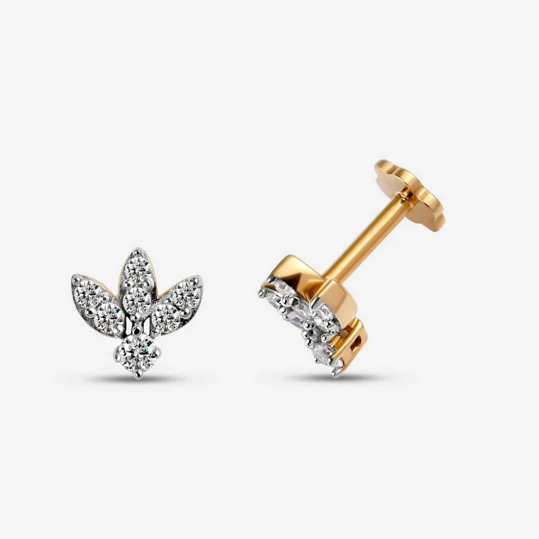 Image of Versa Lab Grown Diamond Petal Glow Sleep Stud Earrings