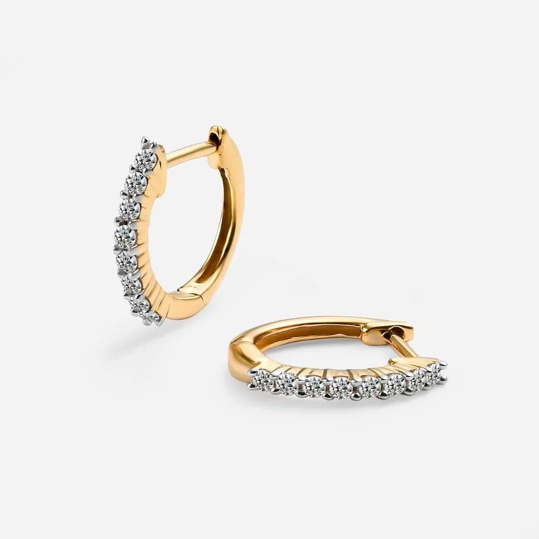 Image of Versa Single Spark Lab Grown Diamond Huggies Hoop Earrings