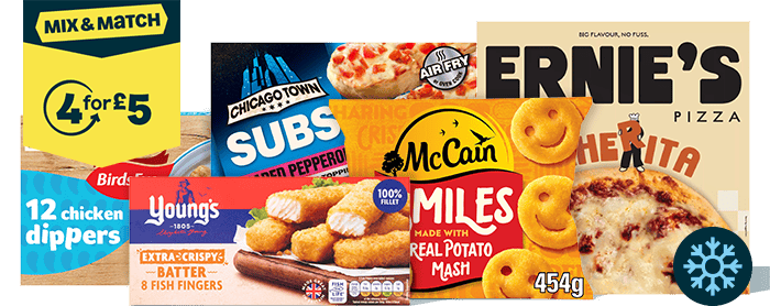 Mix & Match - 4 for £5 on frozen products
