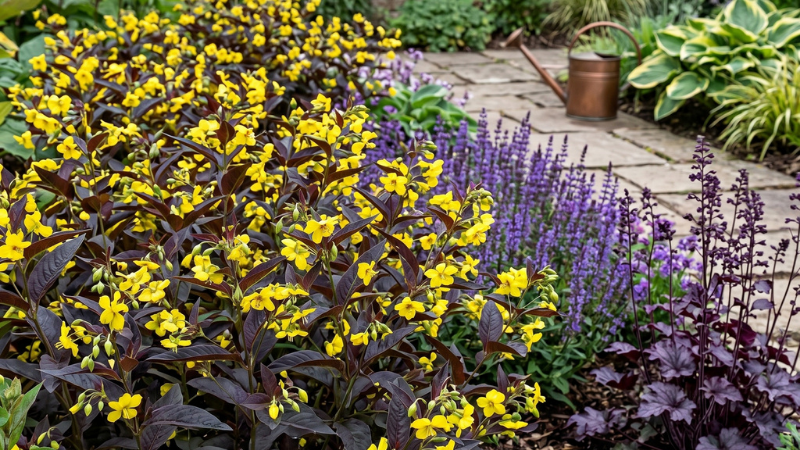 Garden scene featuring Purple Lance - Leaved Loosestrife