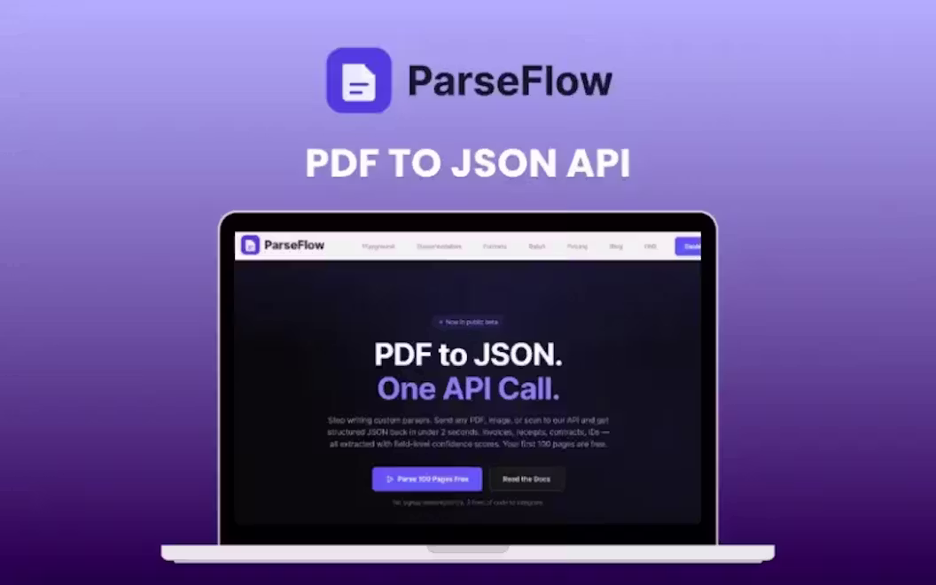 ParseFlow – Convert Your PDF To JSON API in Minutes | Lifetime Access